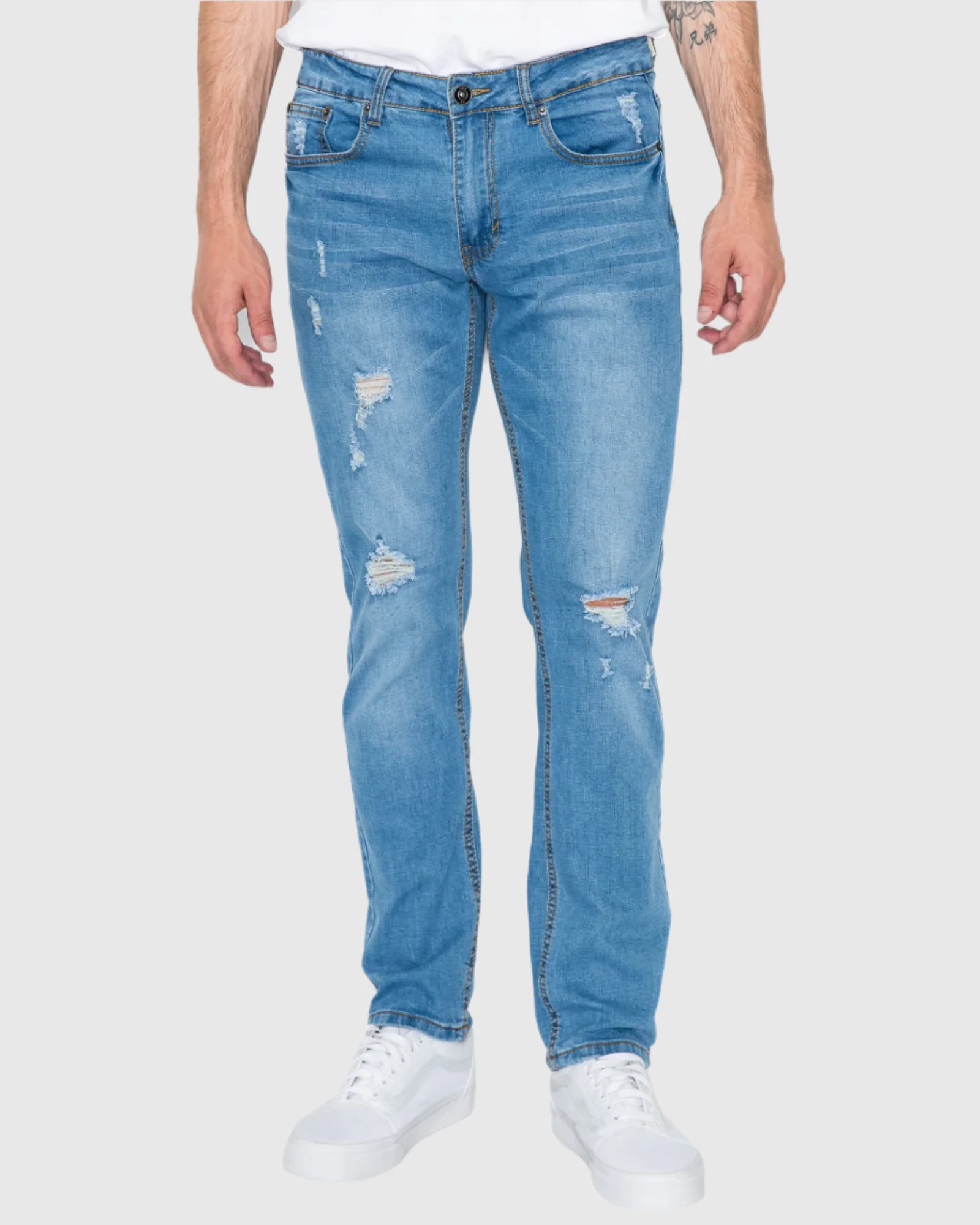 MEN'S CAYENNE RIPPED SLIM FIT JEANS - Image 4