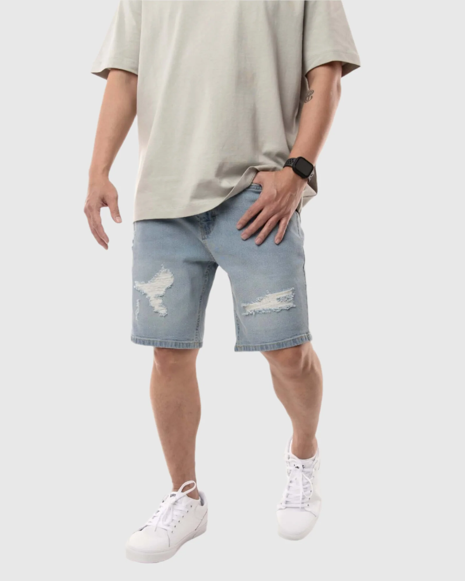 MEN'S NIRVANA DISTRESSED DENIM SHORTS - Image 10