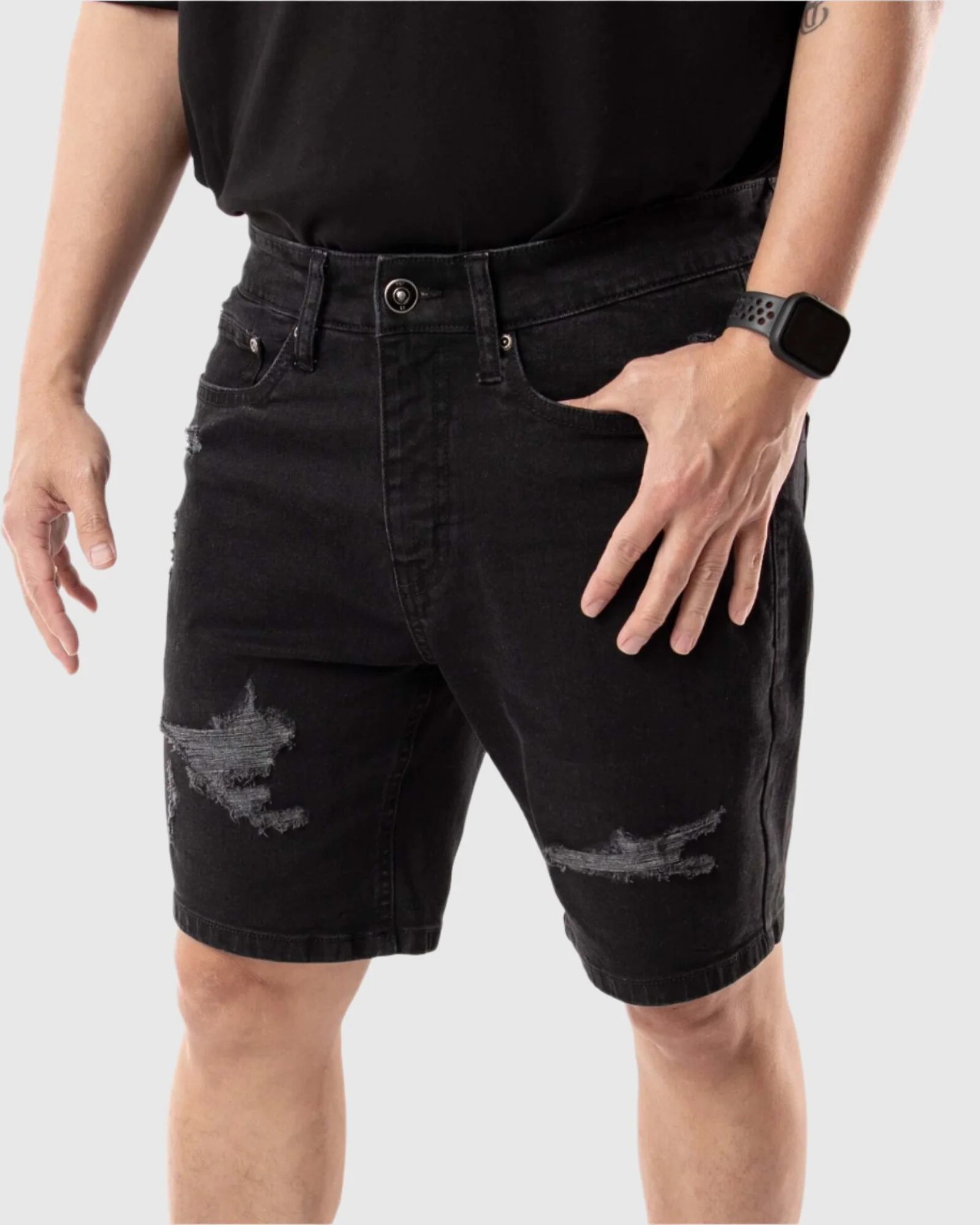 MEN'S NIRVANA DISTRESSED DENIM SHORTS - Image 13