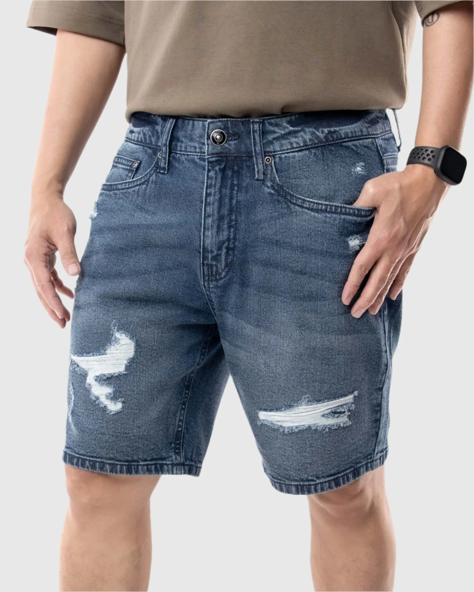 MEN'S NIRVANA DISTRESSED DENIM SHORTS - Image 17