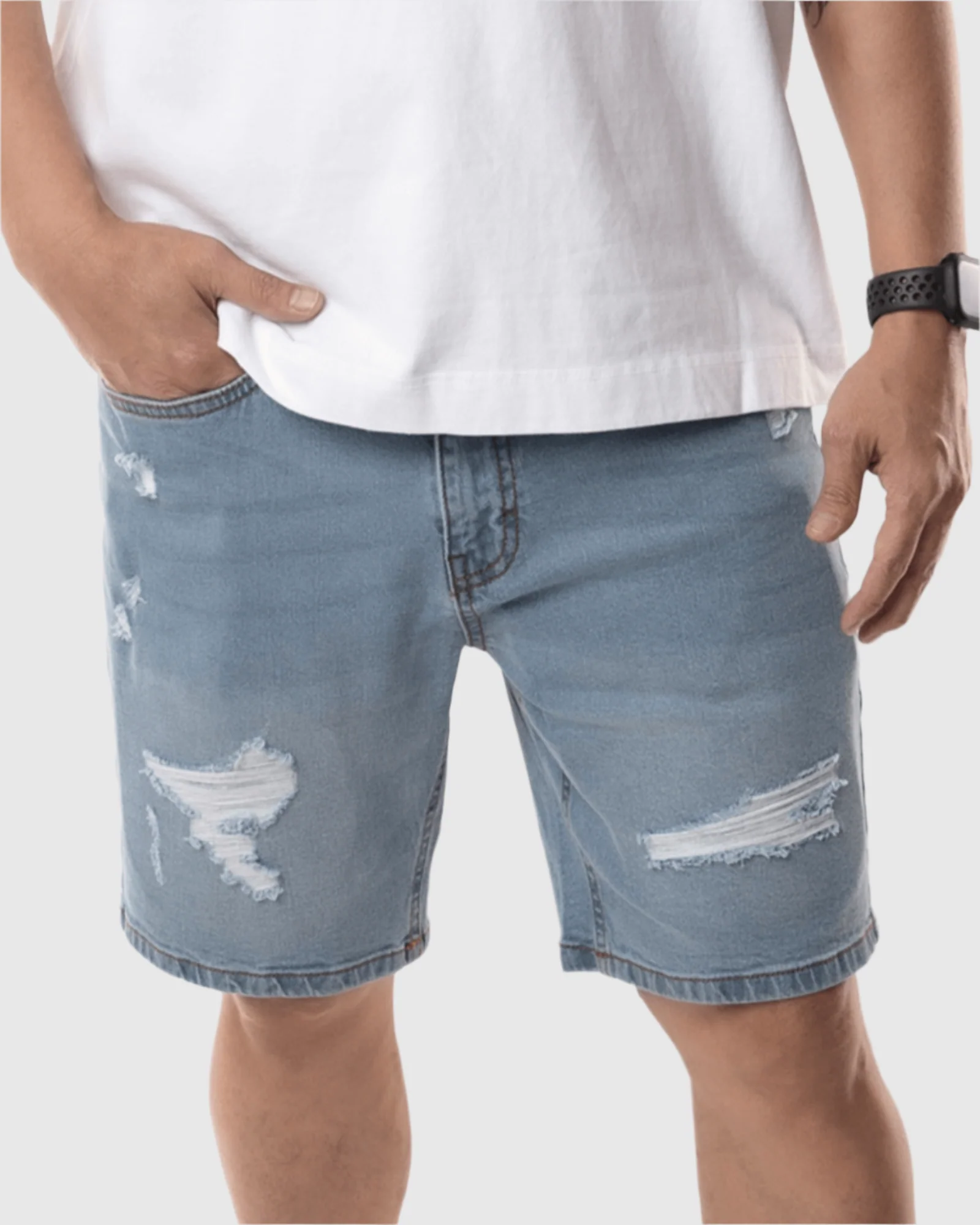 MEN'S NIRVANA DISTRESSED DENIM SHORTS - Image 21