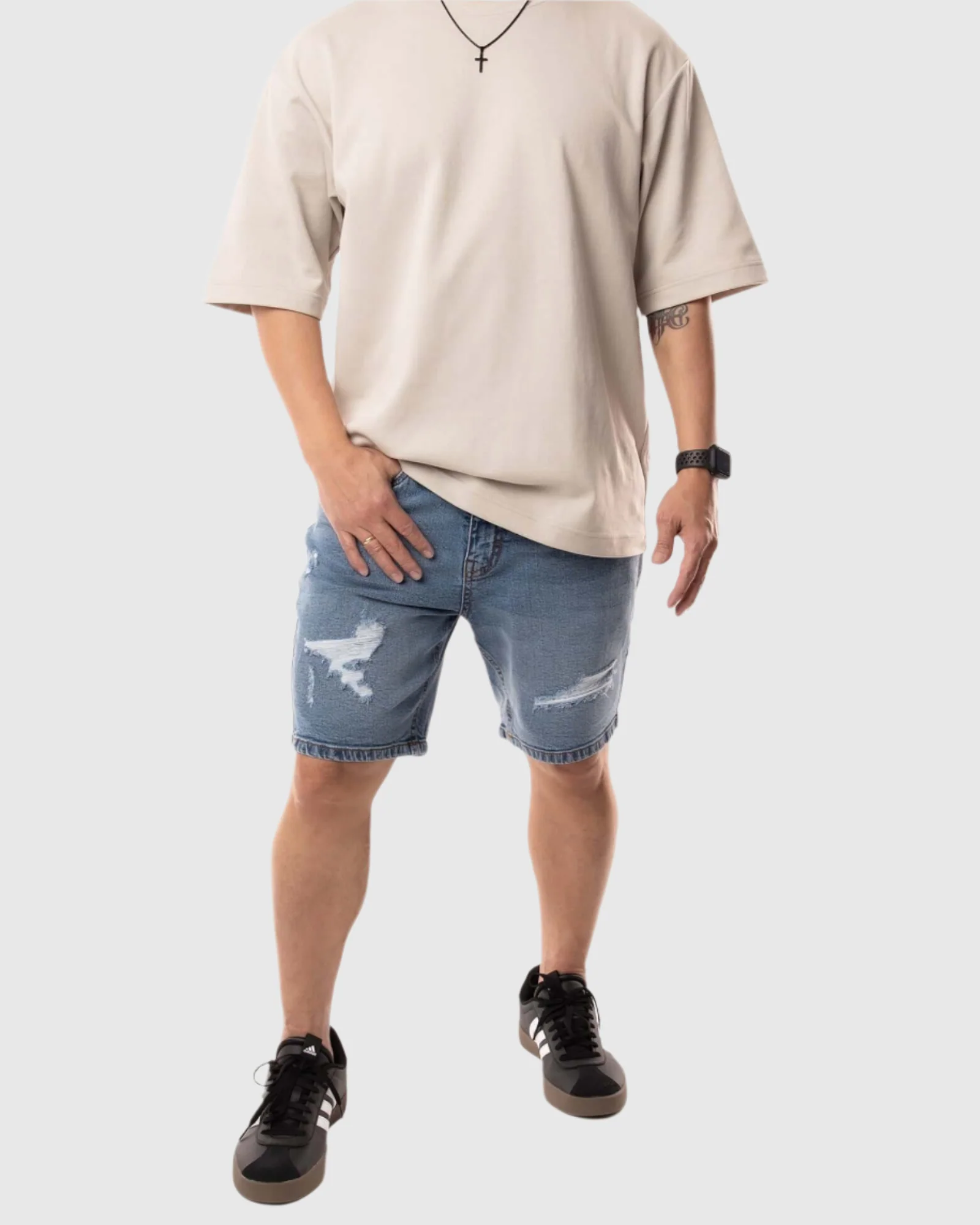 MEN'S NIRVANA DISTRESSED DENIM SHORTS - Image 6