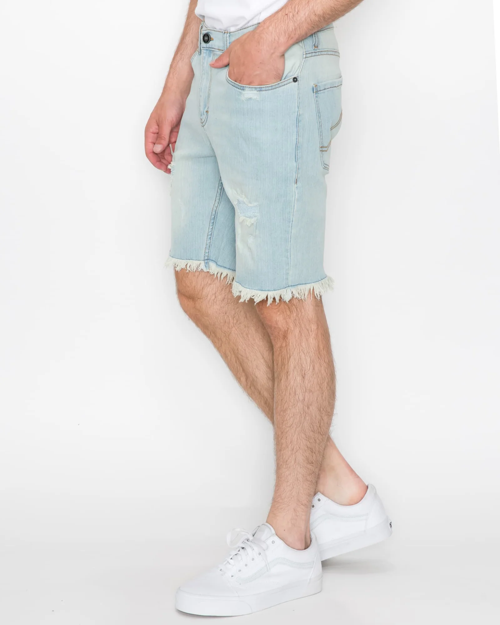 MEN'S RIPPER CUTOFF DENIM SHORTS - Image 6