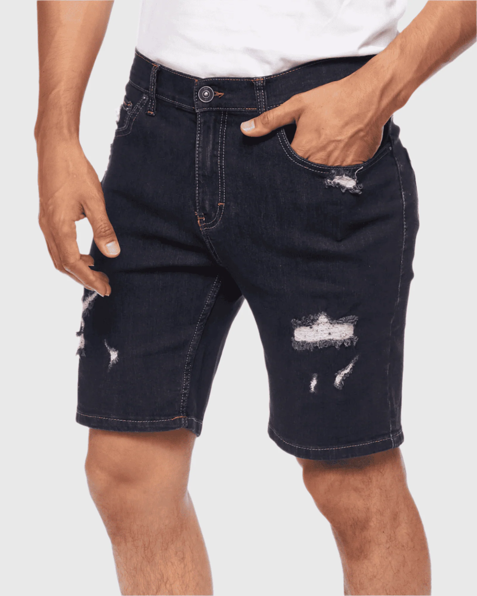 MEN'S RIPPER DISTRESSED DENIM SHORTS - Image 13