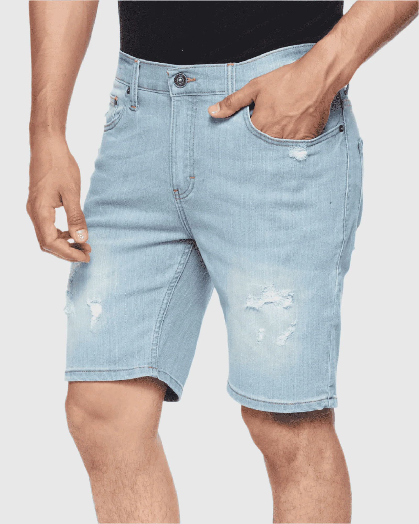 MEN'S RIPPER DISTRESSED DENIM SHORTS - Image 16