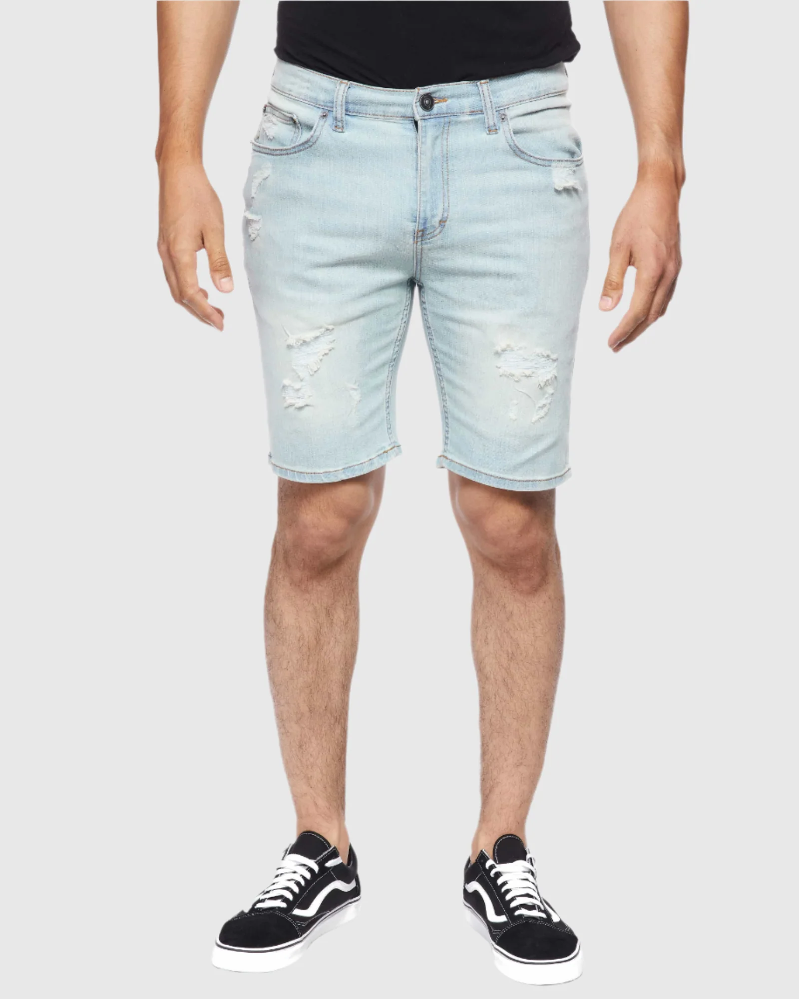 MEN'S RIPPER DISTRESSED DENIM SHORTS - Image 4