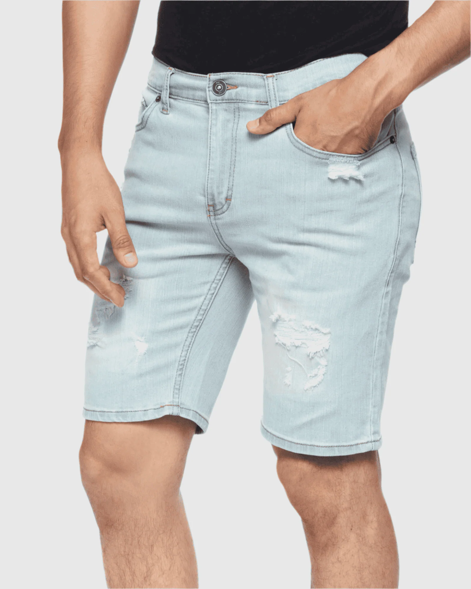MEN'S RIPPER DISTRESSED DENIM SHORTS - Image 5