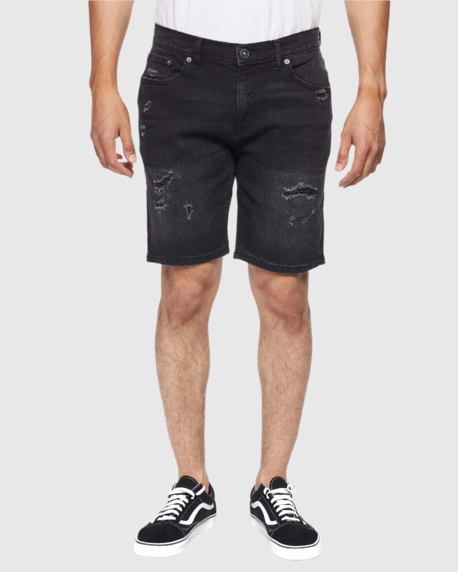 MEN'S RIPPER DISTRESSED DENIM SHORTS - Image 8