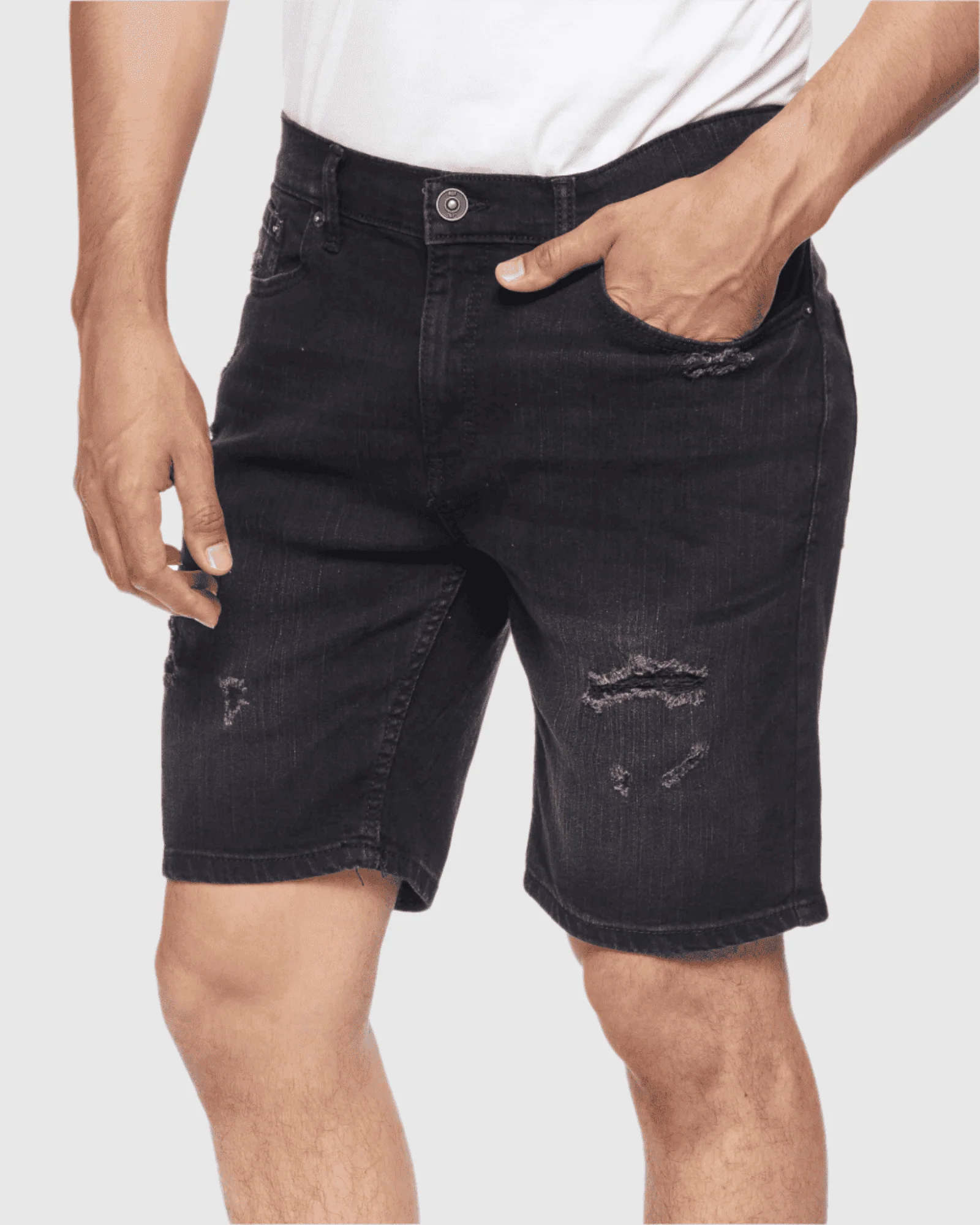 MEN'S RIPPER DISTRESSED DENIM SHORTS - Image 9