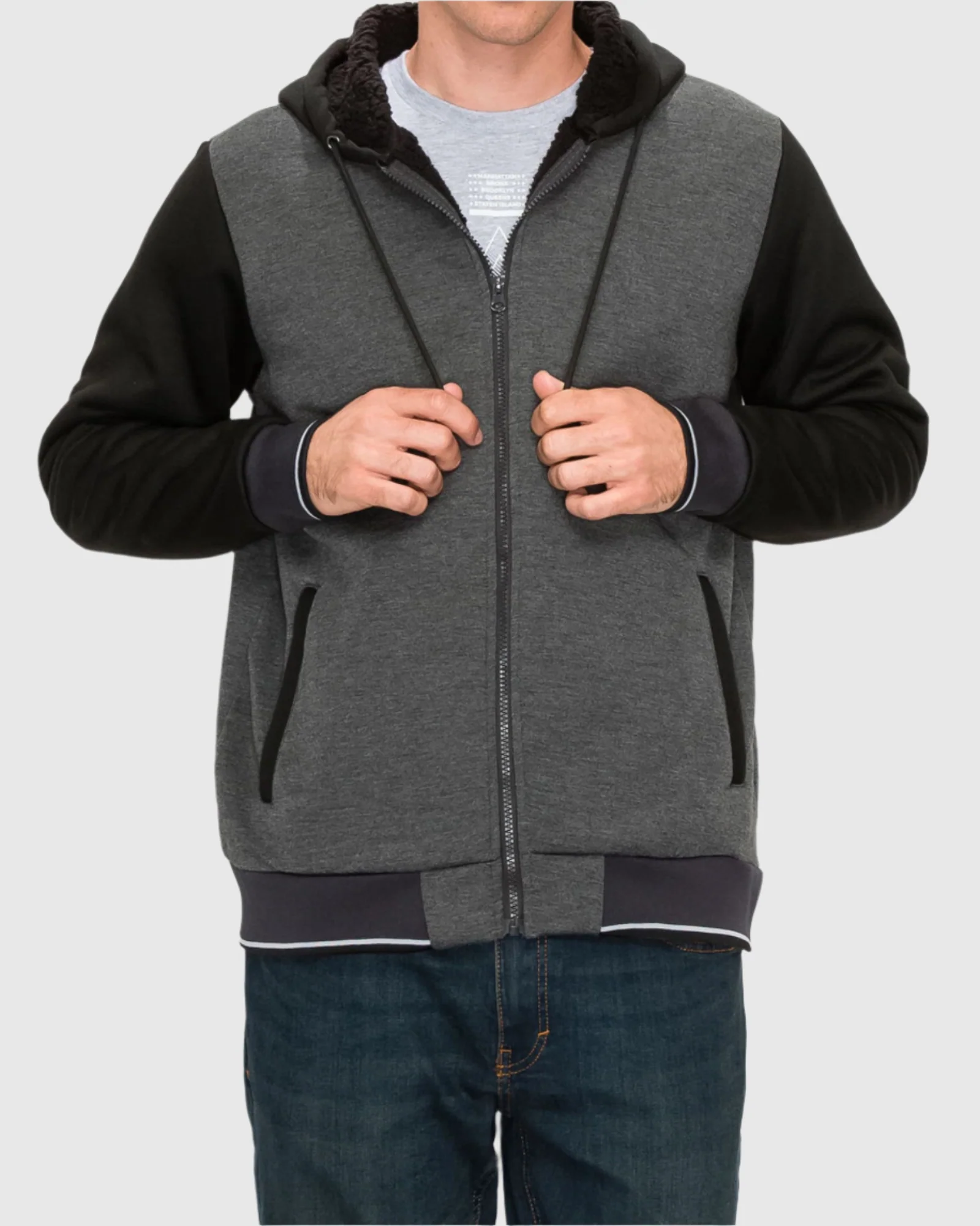 MEN'S VALUE VARSITY FLEECE SHERPA LINED JACKET - Image 11