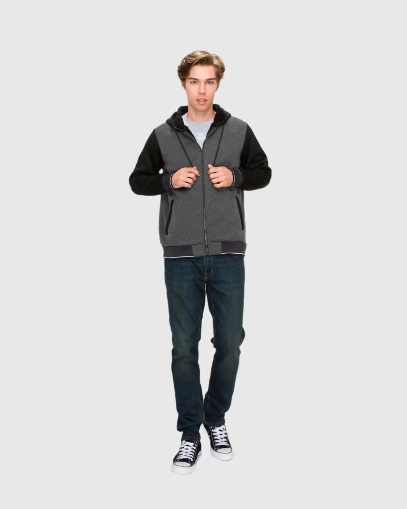 MEN'S VALUE VARSITY FLEECE SHERPA LINED JACKET - Image 12