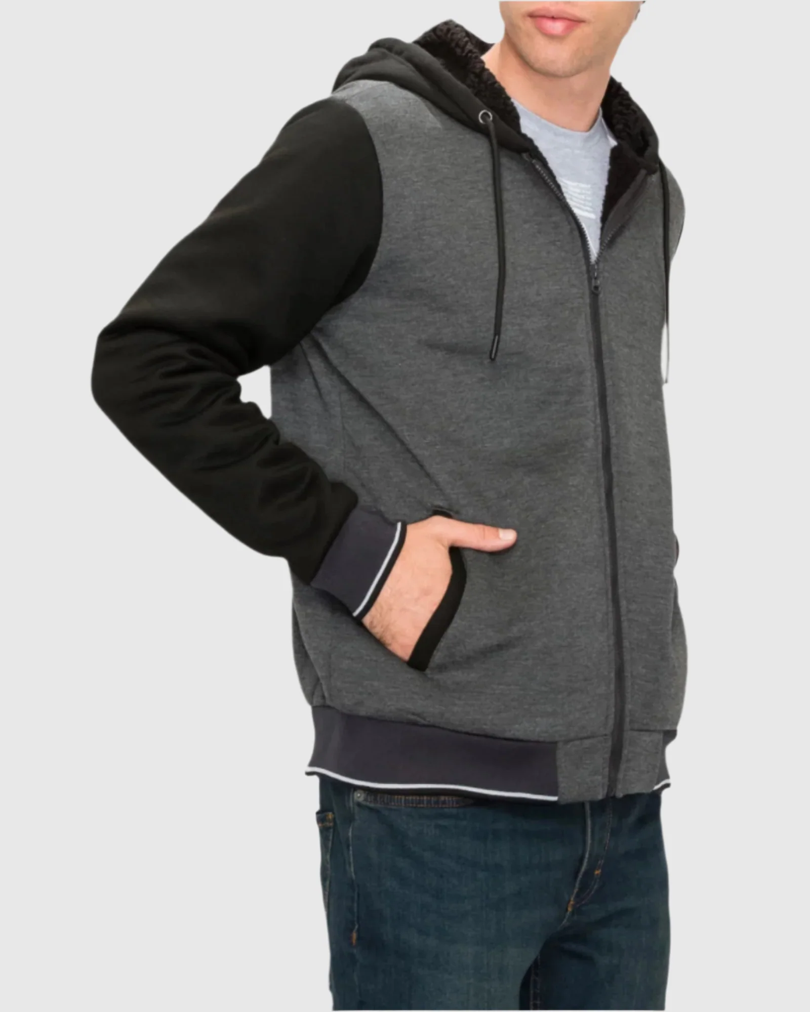 MEN'S VALUE VARSITY FLEECE SHERPA LINED JACKET - Image 13