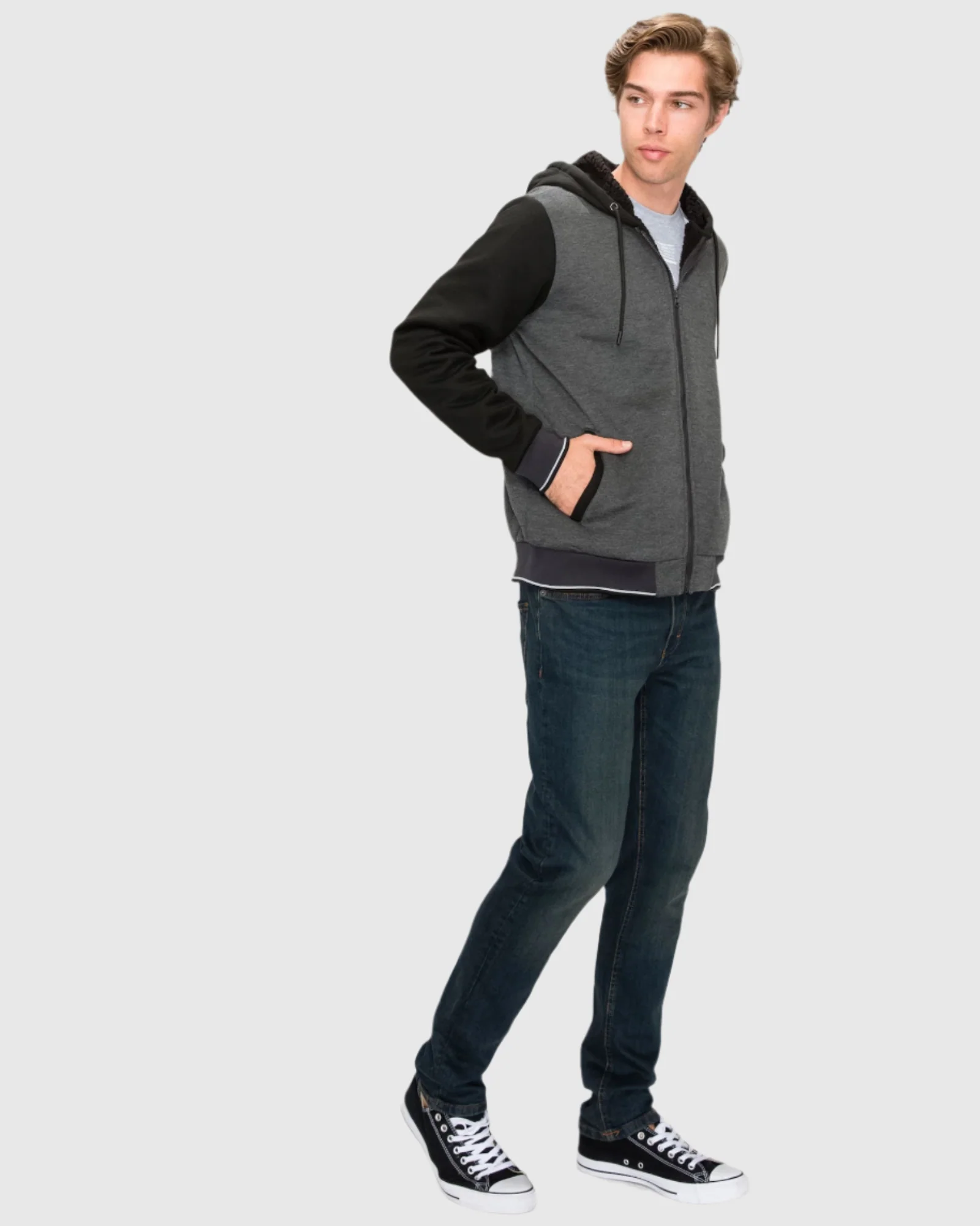 MEN'S VALUE VARSITY FLEECE SHERPA LINED JACKET - Image 14