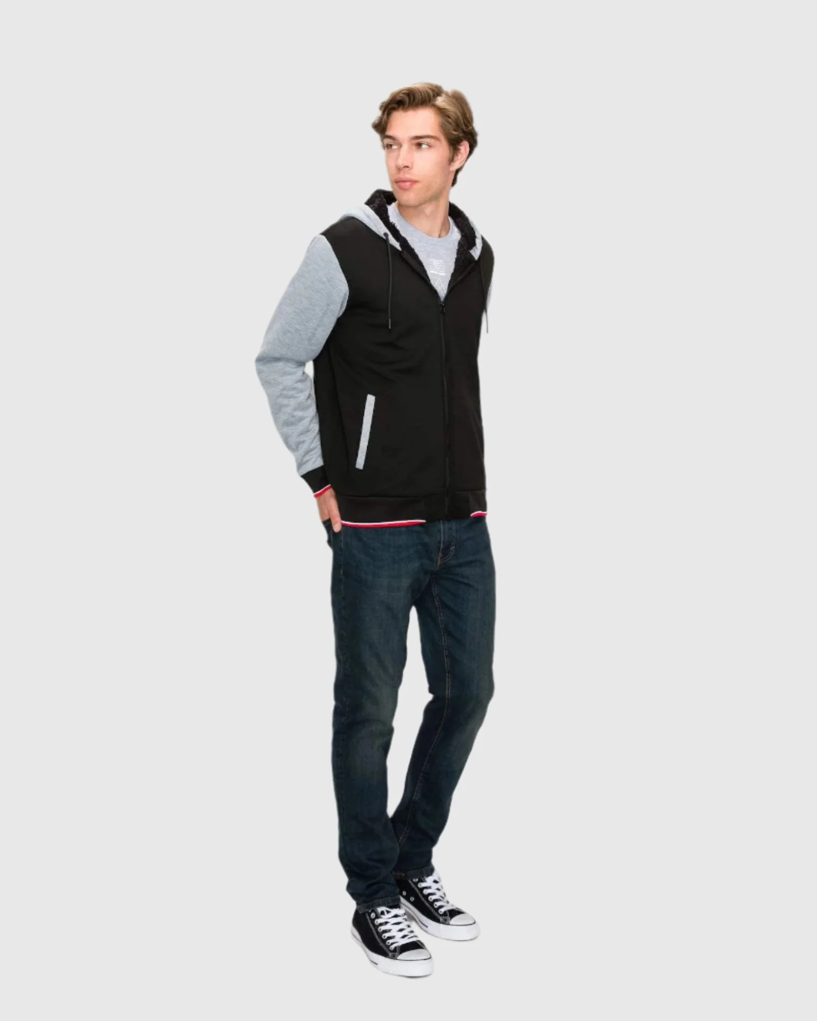 MEN'S VALUE VARSITY FLEECE SHERPA LINED JACKET - Image 4