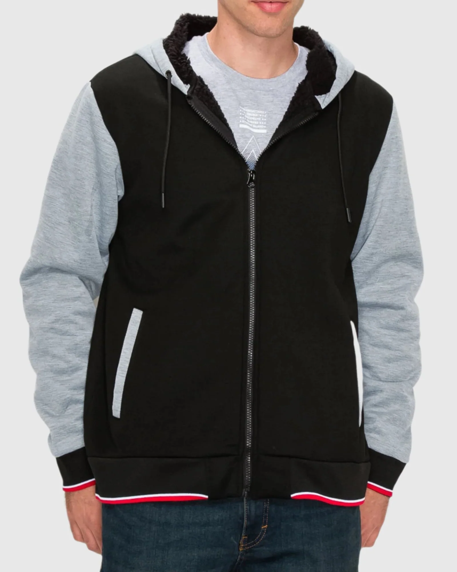 MEN'S VALUE VARSITY FLEECE SHERPA LINED JACKET - Image 5