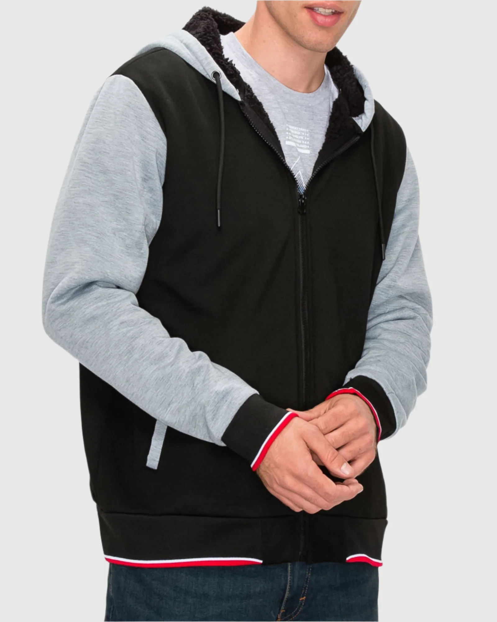 MEN'S VALUE VARSITY FLEECE SHERPA LINED JACKET - Image 7