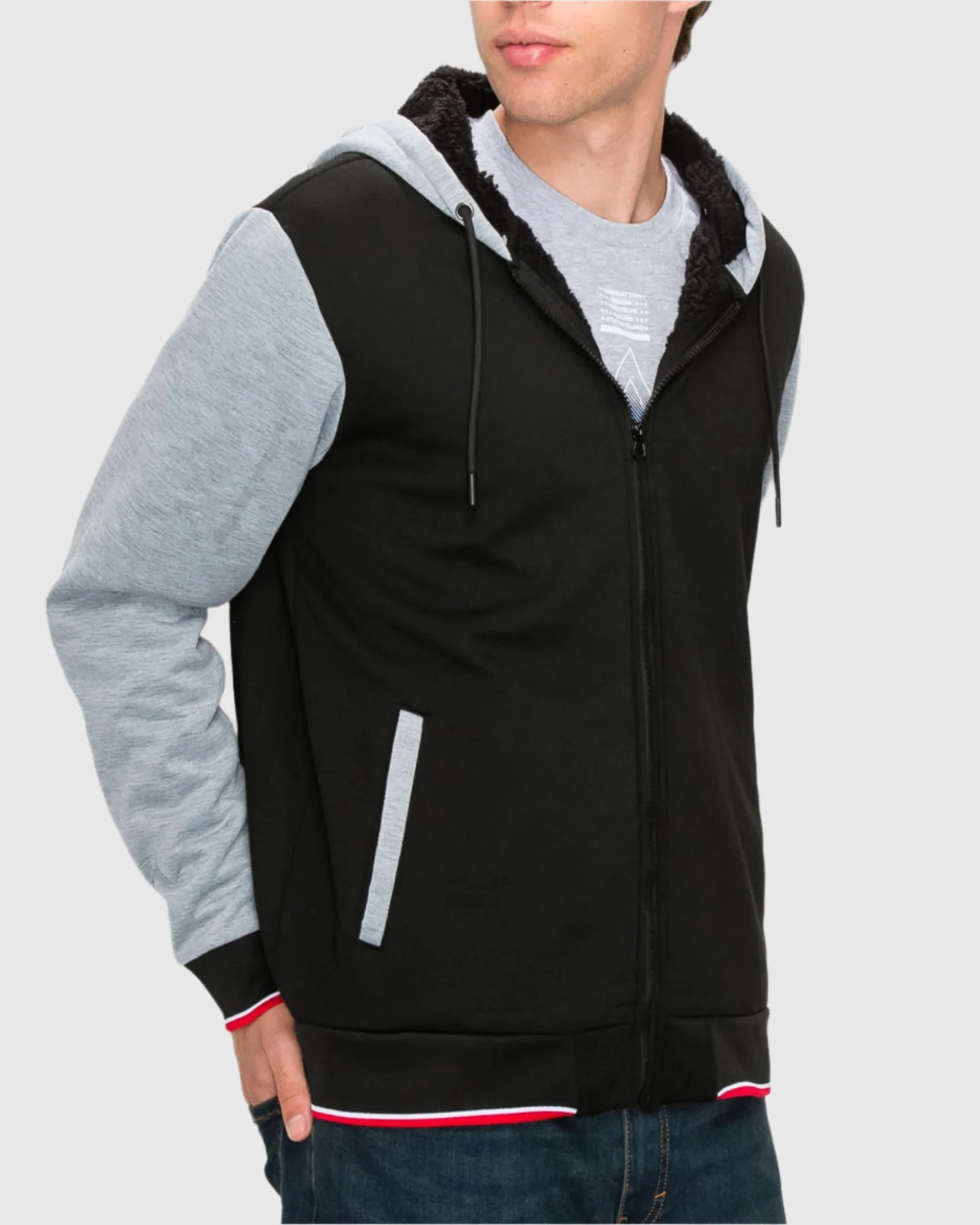 MEN'S VALUE VARSITY FLEECE SHERPA LINED JACKET - Image 8