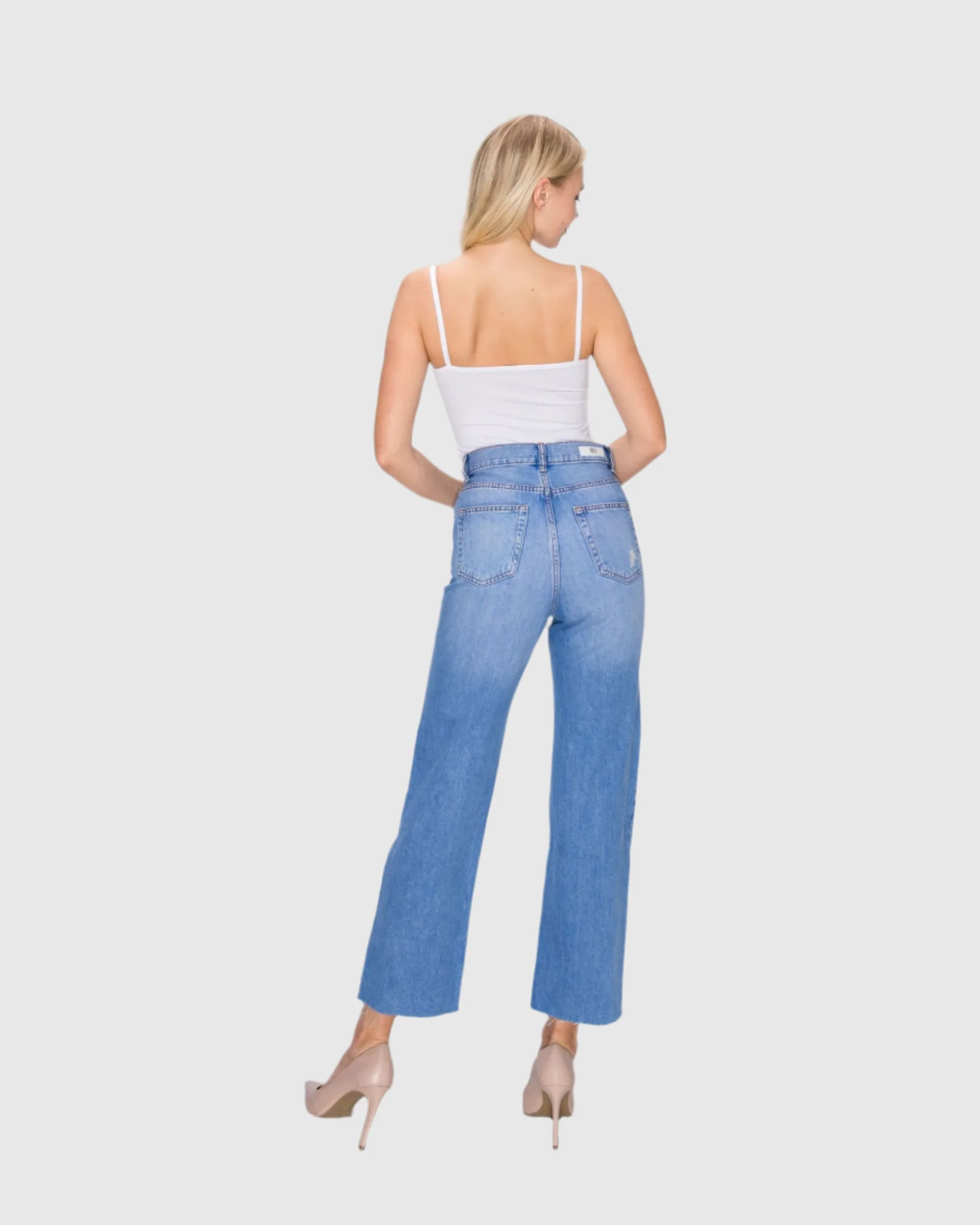 WOMEN'S MARIA MOM STRAIGHT RIPPED JEANS - Image 5
