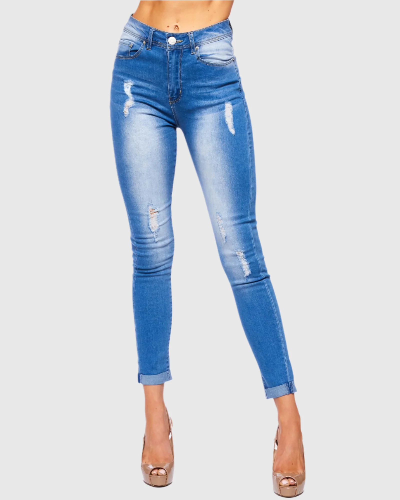 WOMEN'S SANDY HIGH RISE SKINNY JEANS - Image 7