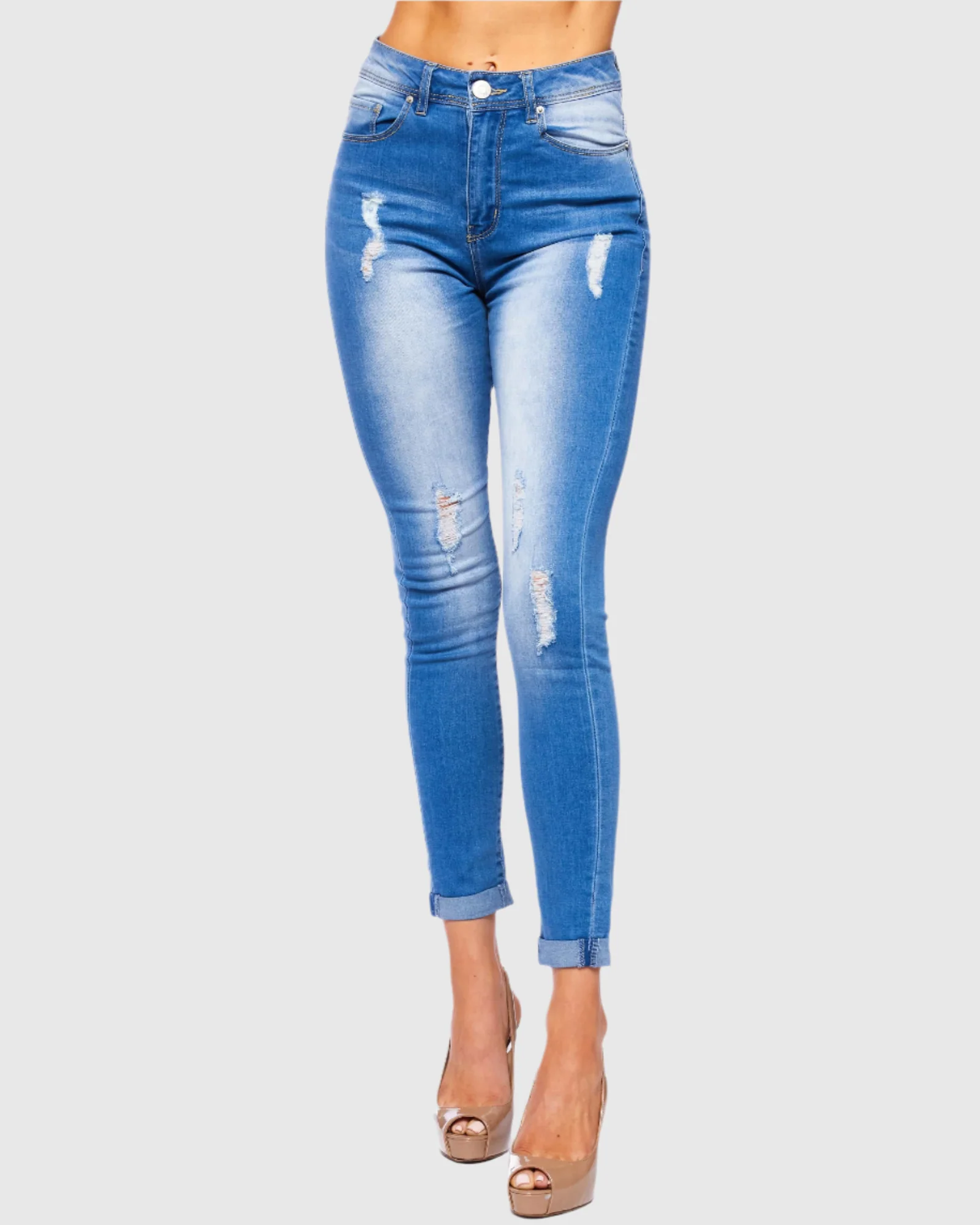 WOMEN'S SANDY HIGH RISE SKINNY JEANS - Image 8